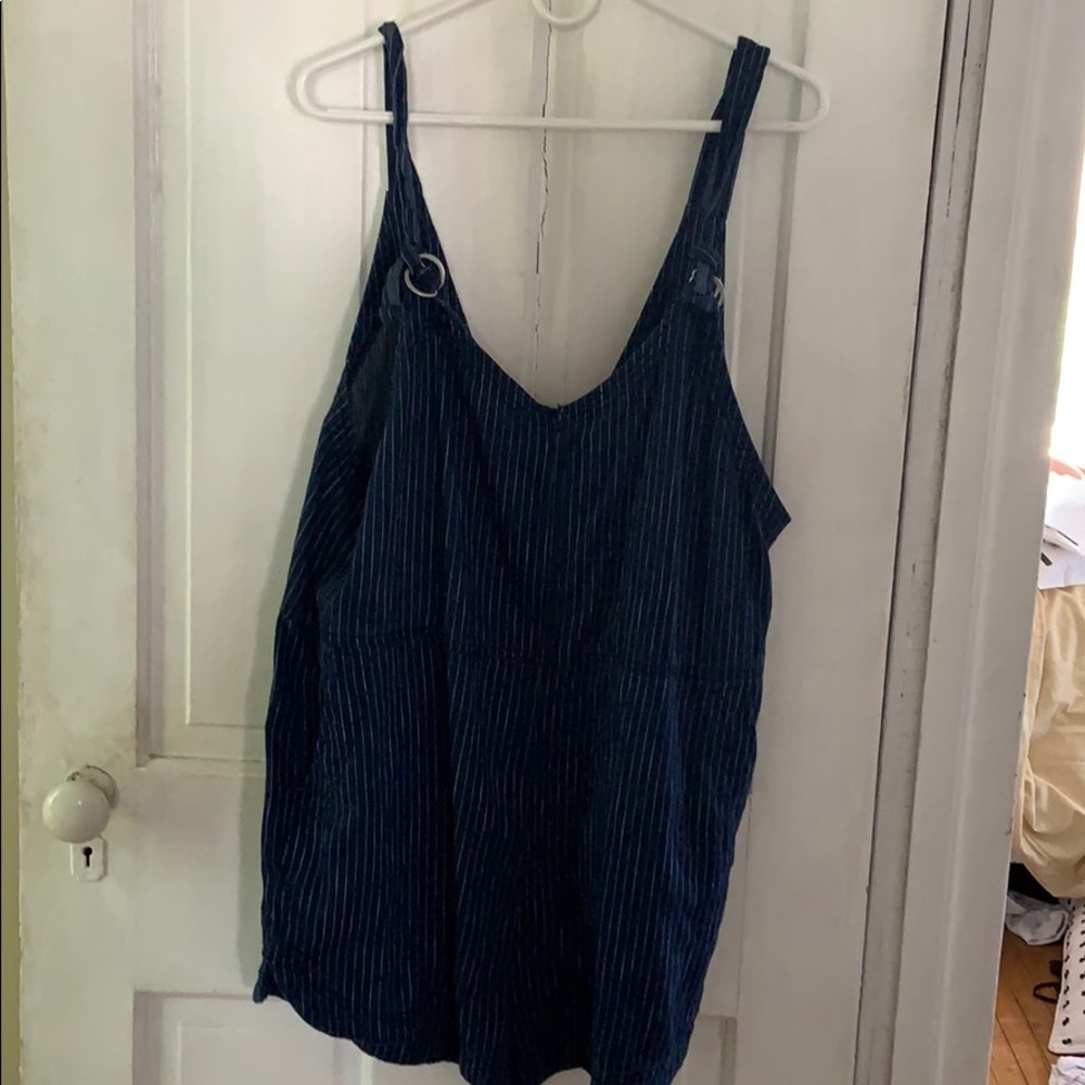 Short Striped Overalls
